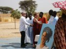 Délégation des ouvriers, le jour de l'inauguration du centre (...)